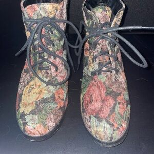 Diba Multicolor Floral Lace-Up Boots
